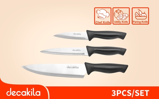 JUEGO DE CUCHILLOS PARA COCINA  X 3 PCS DECAKILA (KMTT109B)