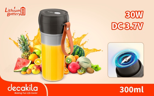 LICUADORA PORTATIL 300 ML 3.7V DECAKILA (KMJB035G)