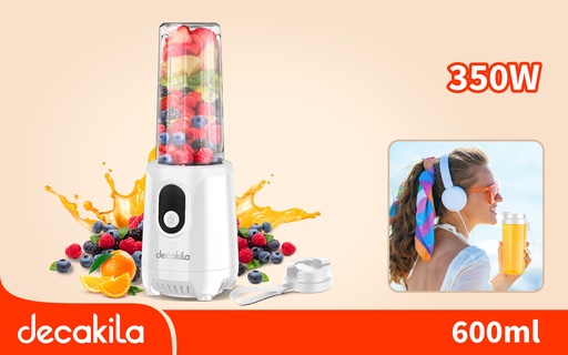 LICUADORA PORTATIL 600 ML RECARGABLE INCUYE VASO DECAKILA (KUJB068T)