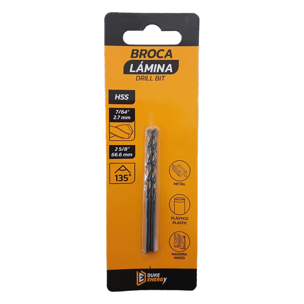 BROCA LAMINA 7/64"JUEGO X 2 PZS DUKE ENERGY (HT3227)