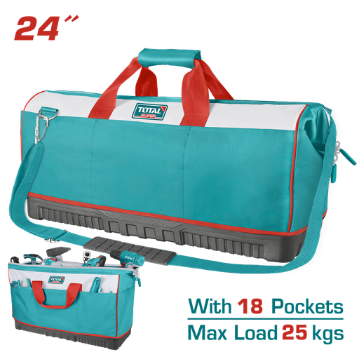 BOLSO DE HERRAMIENTAS 24 REFORZADO  CAPACIDAD MAXIMA 25KG INDUSTRIAL SUPER TOTAL (THT16242)