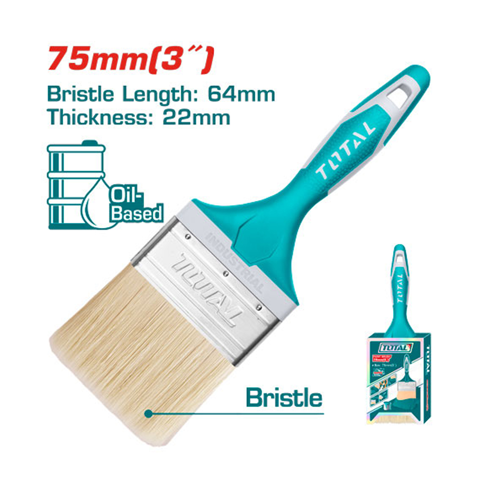 BROCHA DE 3" MANGO PLASTICO INDUSTRIAL TOTAL (THT84036)