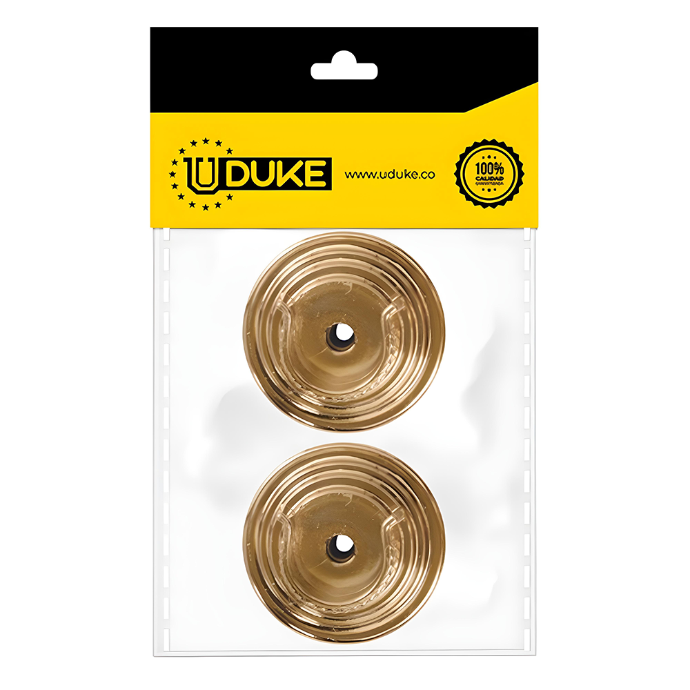 ACCESORIO CORTINERO PLAFON DORADO EN U (ABIERTO) 1 PAQ X 2 UDUKE