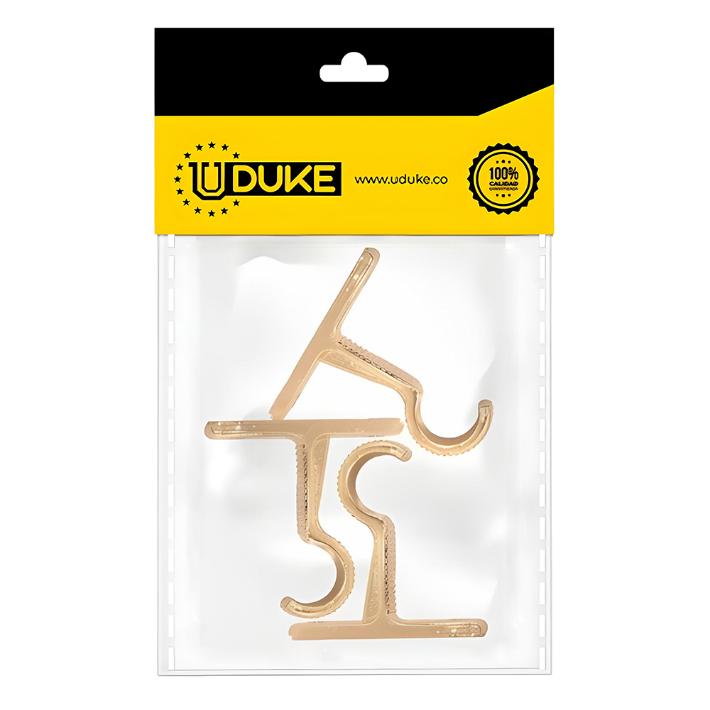 ACCESORIO CORTINERO SOPORTE MURO DORADO DE 3/4 PAQ X 3 UDUKE