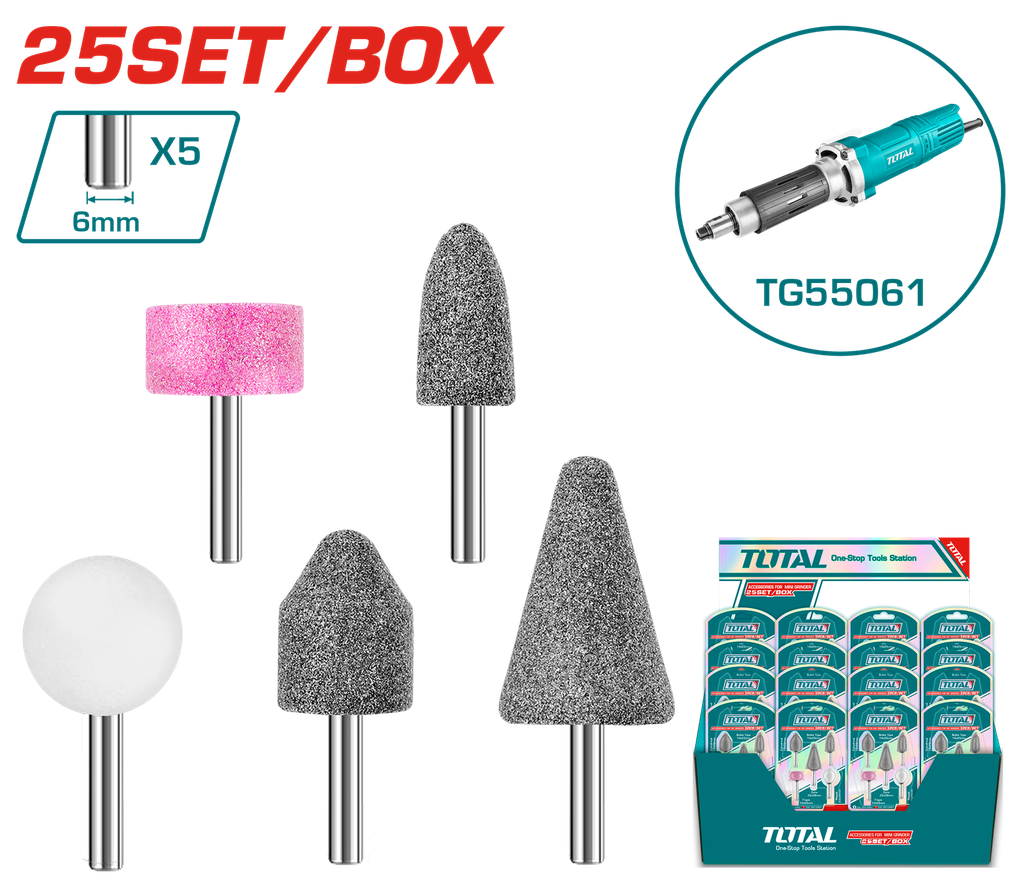 ACCESORIOS DE PIEDRA PARA MOTO TOOL 5 PZS TOTAL (TAKB0502)