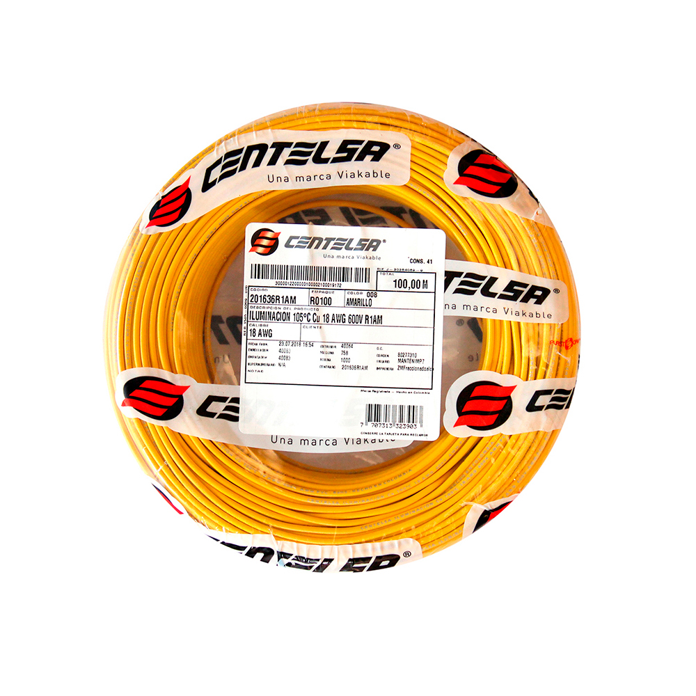 ALAMBRE RIGIDO CENTELSA 10  ( AMARILLO)