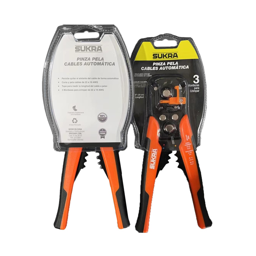 ALICATE PELACABLE AUTOMATICO Y PONCHADORA 8" SUKRA (36536)
