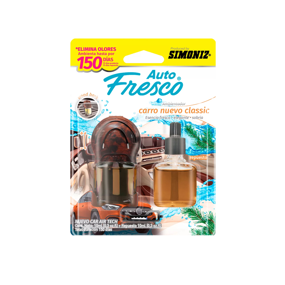 AMBIENTADOR NEW AIR TECH CARRO NUEVO CLASSIC AUTO FRESCO 10ML SIMONIZ (208905)