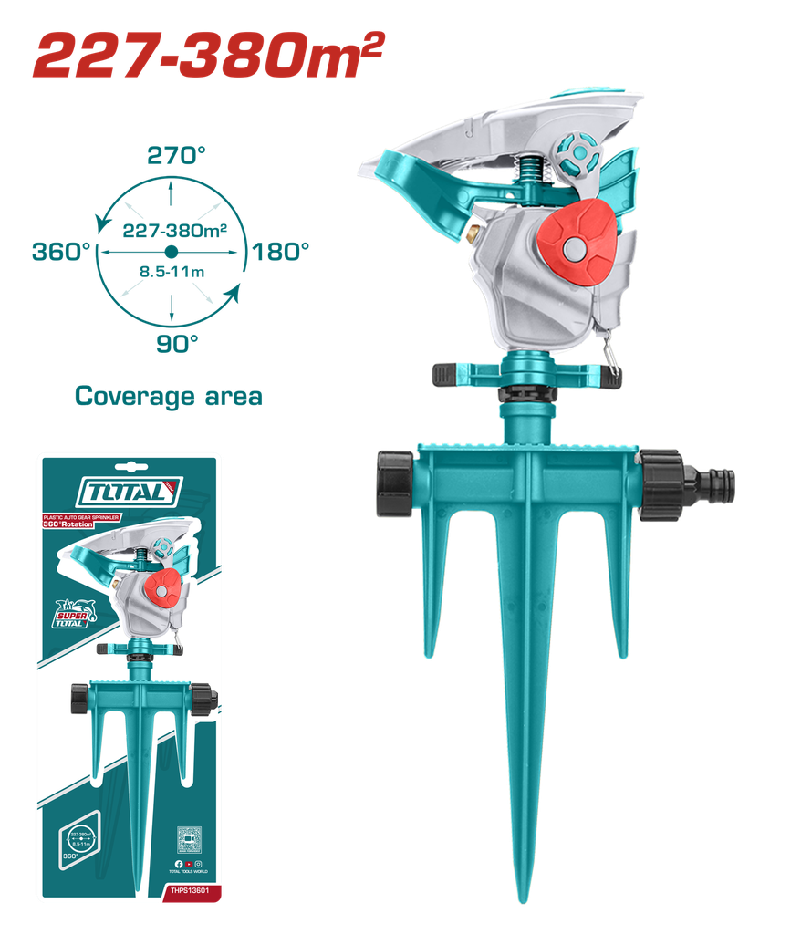 ASPERSOR DE RIEGO 3/4" 360° GIRATORIO SUPER TOTAL (THPS13601)