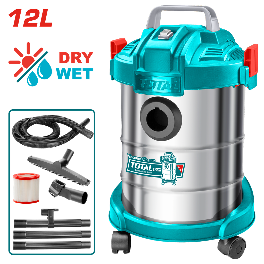 ASPIRADORA Y SOPLADORA PARA HUMEDO Y SECO 12L 800W INCLUYE ACCESOSIROS SUPER TOTAL  (UTVC14122)