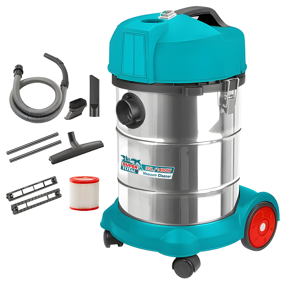 ASPIRADORA Y SOPLADORA PARA HUMEDO Y SECO 30L 1400W INCLUYE ACCESORIOS  INDUSTRIAL SUPER TOTAL (UTVC14301)