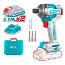 ATORNILLADOR DE IMPACTO INALAMBRICO 1/4 20V INCLUYE 2 BATERIAS, CARGADOR Y 5 ACCESORIOS CAJA PLASTICA INDUSTRIAL SUPER TOTAL (UTIRLI2028)