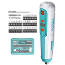 ATORNILLADOR INALAMBRICO 4V, 5N.M CAJA PLASTICA 43PZS  SUPER TOTAL (TSDLI04062)