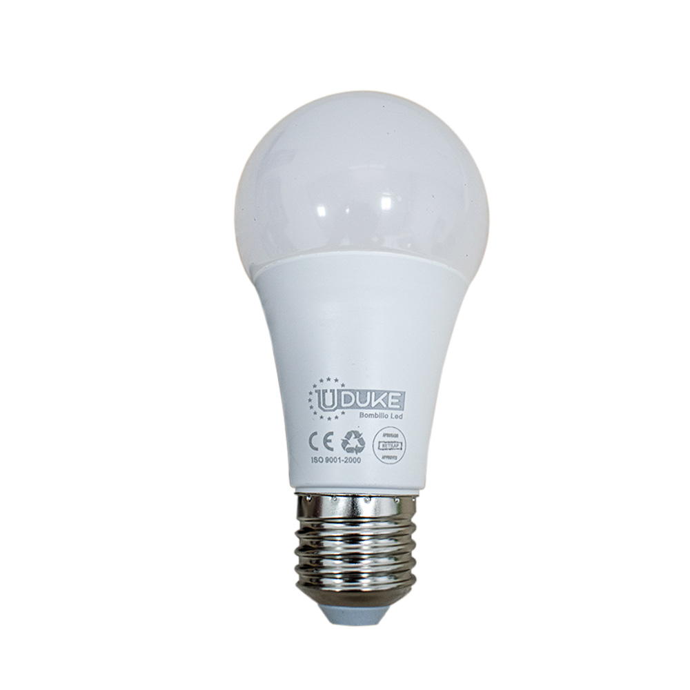 BOMBILLO LED 12W UDUKE LUZ CALIDA E27 MULTIVOLTAGE (3500K) (A60) (HT80398C) (GARANTIA 2 ANOS)