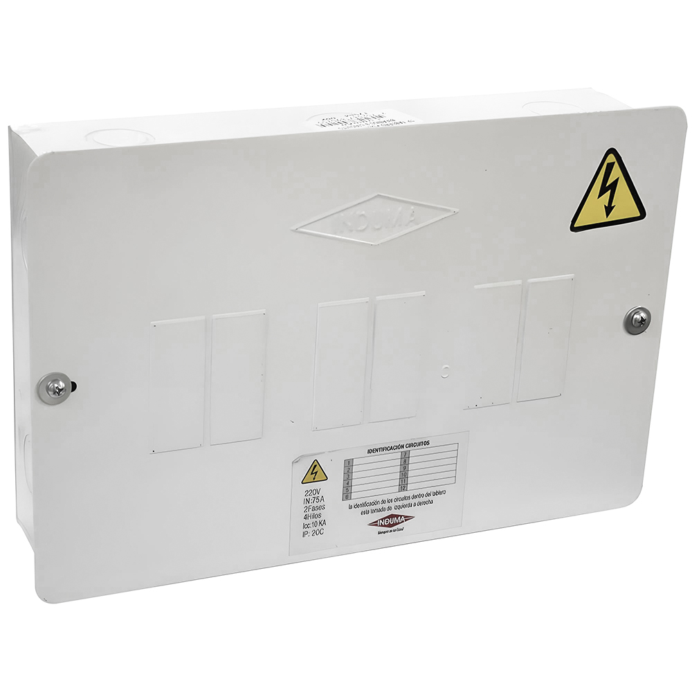 CAJA BREAKER METALICA 3 CIRCUITOS BIFASICA (110-220) CERTIFICADA INDUMA (T1205-0009)