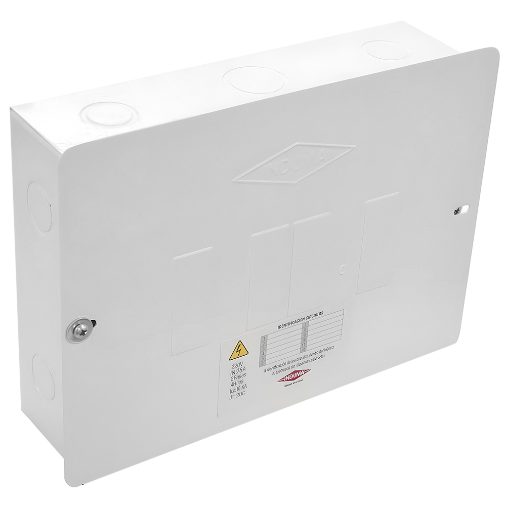 CAJA BREAKER METALICA 4 CIRCUITOS BIFASICA (110-220) CERTIFICADA INDUMA (T7904-003
