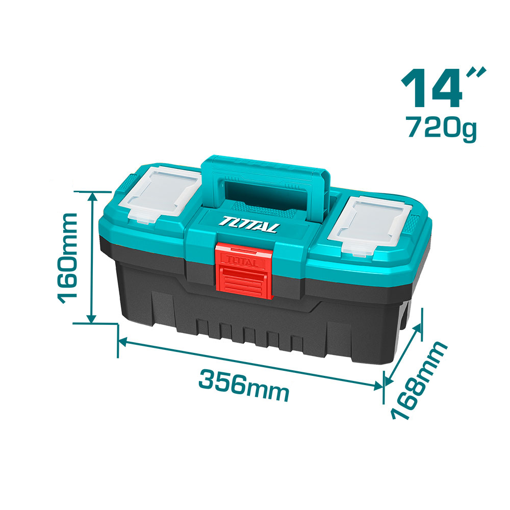 CAJA HERRAMIENTA 14" PLASTICA CIERRE PLASTICO TOTAL (TPBX0141)