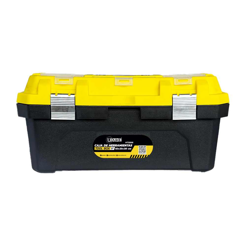 CAJA HERRAMIENTA 17" PLASTICA CIERRE METALICO (42X23X20 CM) UDUKE (HT3068)