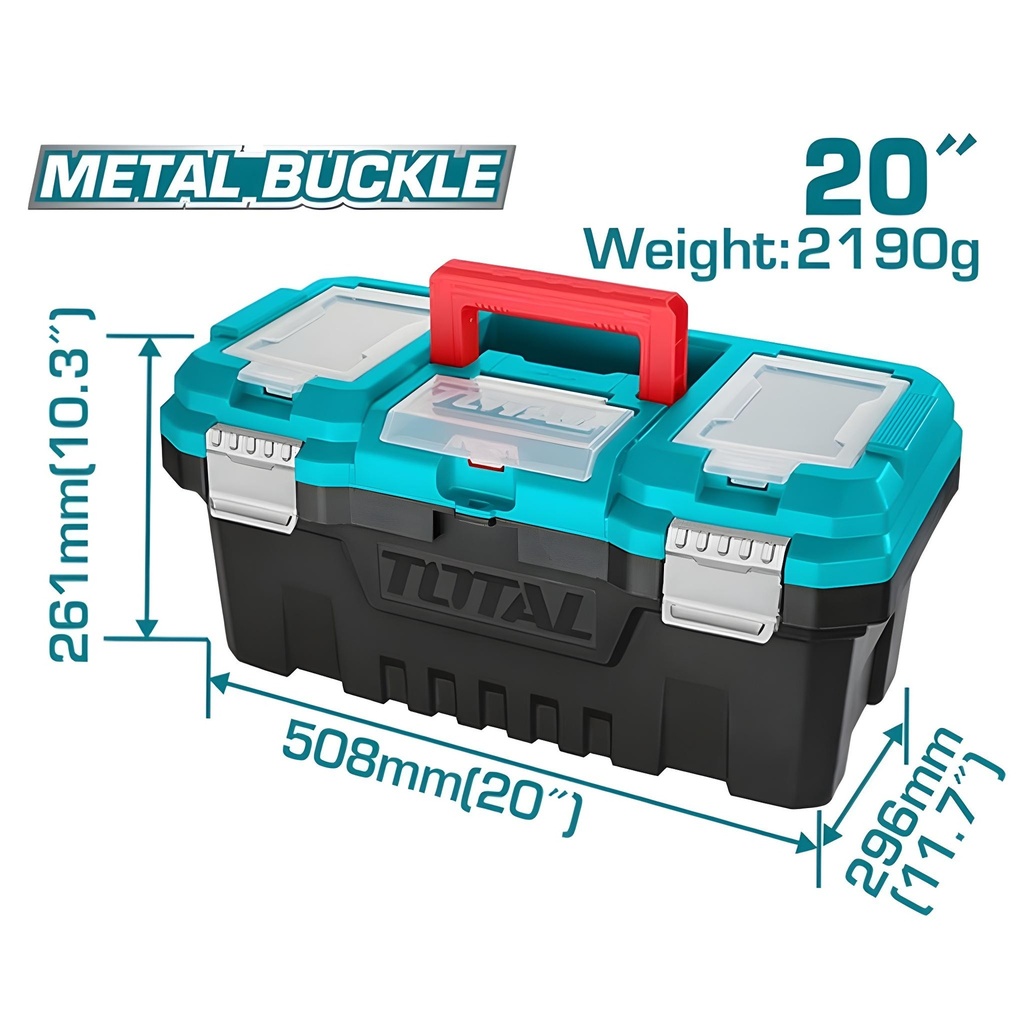 CAJA HERRAMIENTA 20 PLASTICA CIERRE METALICO TOTAL (TPBX0202)