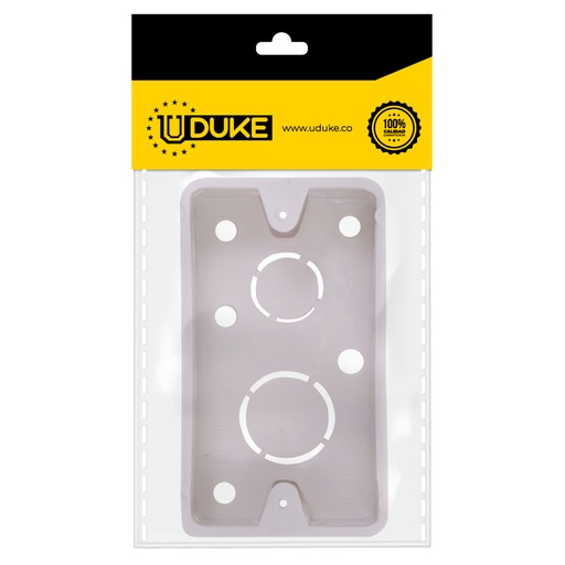 CAJA PLASTICA 2X4 BLANCA CERTIFICADA PQT X 1 UDUKE