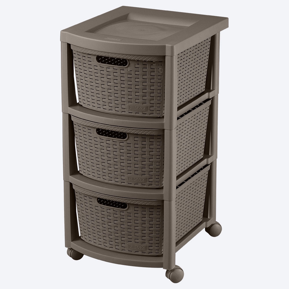 CAJONERO RATTAN 3 GAVETAS MOCCA RIMAX