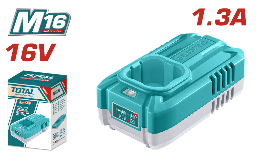 CARGADOR DE BATERIAS 16V INDUSTRIAL SUPER TOTAL (UTFCLI1613)