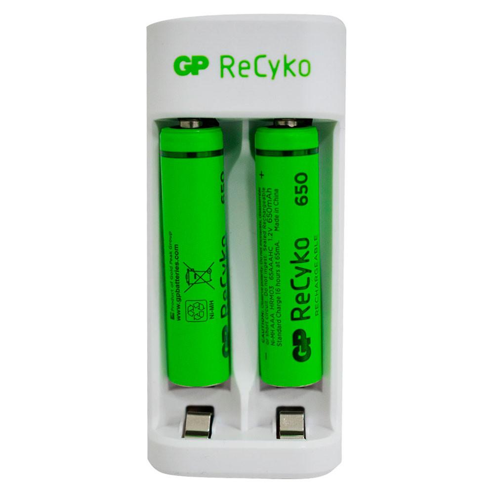 CARGADOR PILA GP USB CON 2 PILAS E211(2 PILAS AAA  650MAH)(GPPBE211US65-C2)