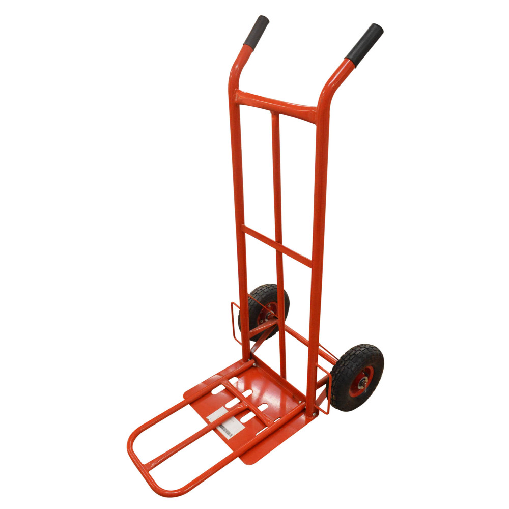 CARRETILLA (ZORRA)NARANJA/ ROJA CAPACIDAD 200 KLGS DOBLE USO (LLANTA MACIZA) (HT90318)