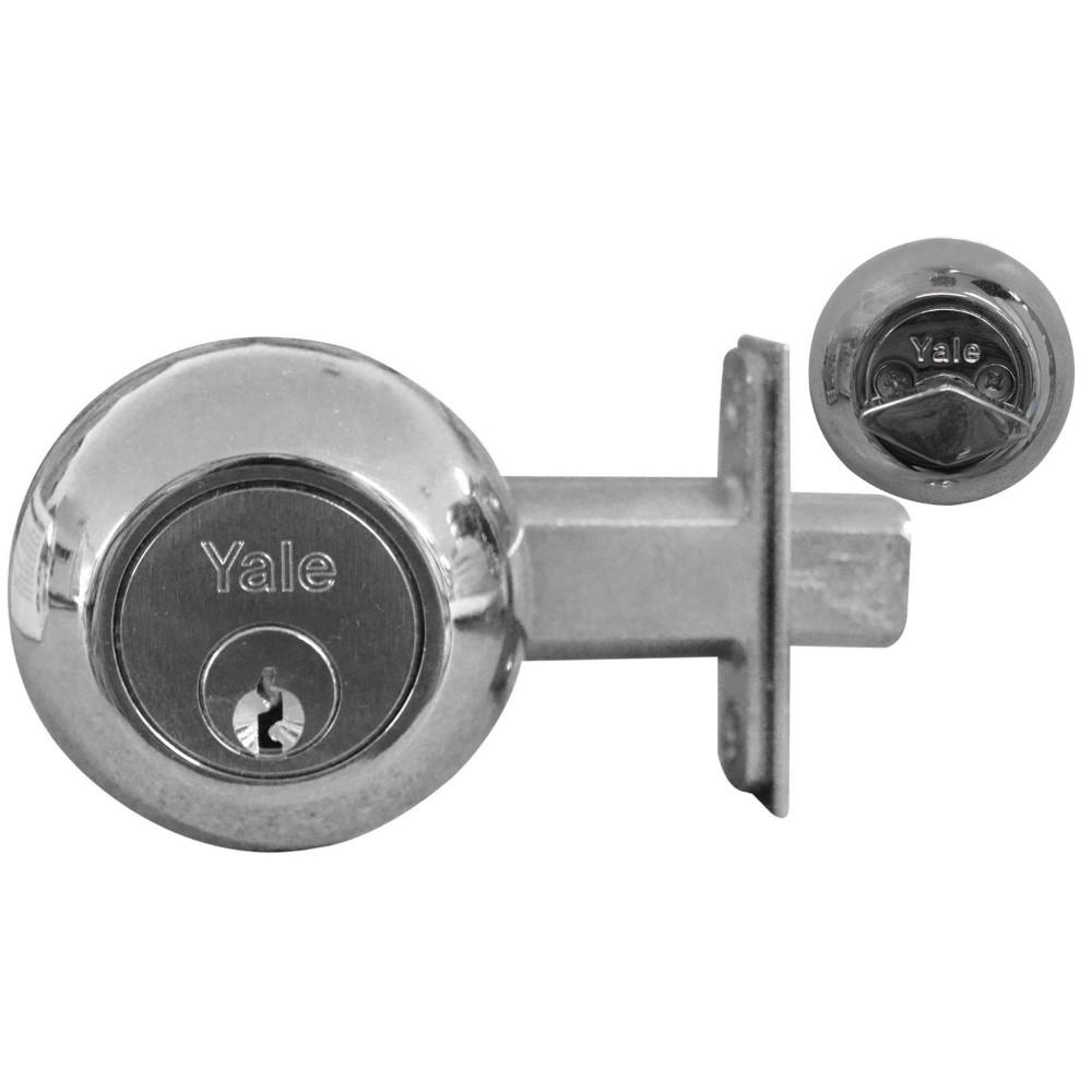 CHAPA CERROJO SEGURIDAD YALE 170 1/4 CROMADA LLAVE MARIPOSA  (4080)