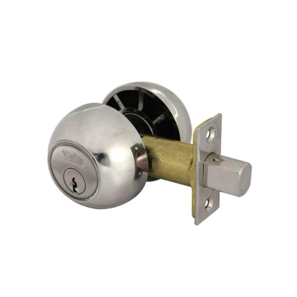CHAPA CERROJO SEGURIDAD YALE 170 1/4 CROMADA LLAVE MARIPOSA LLAVE PLUS (4082)