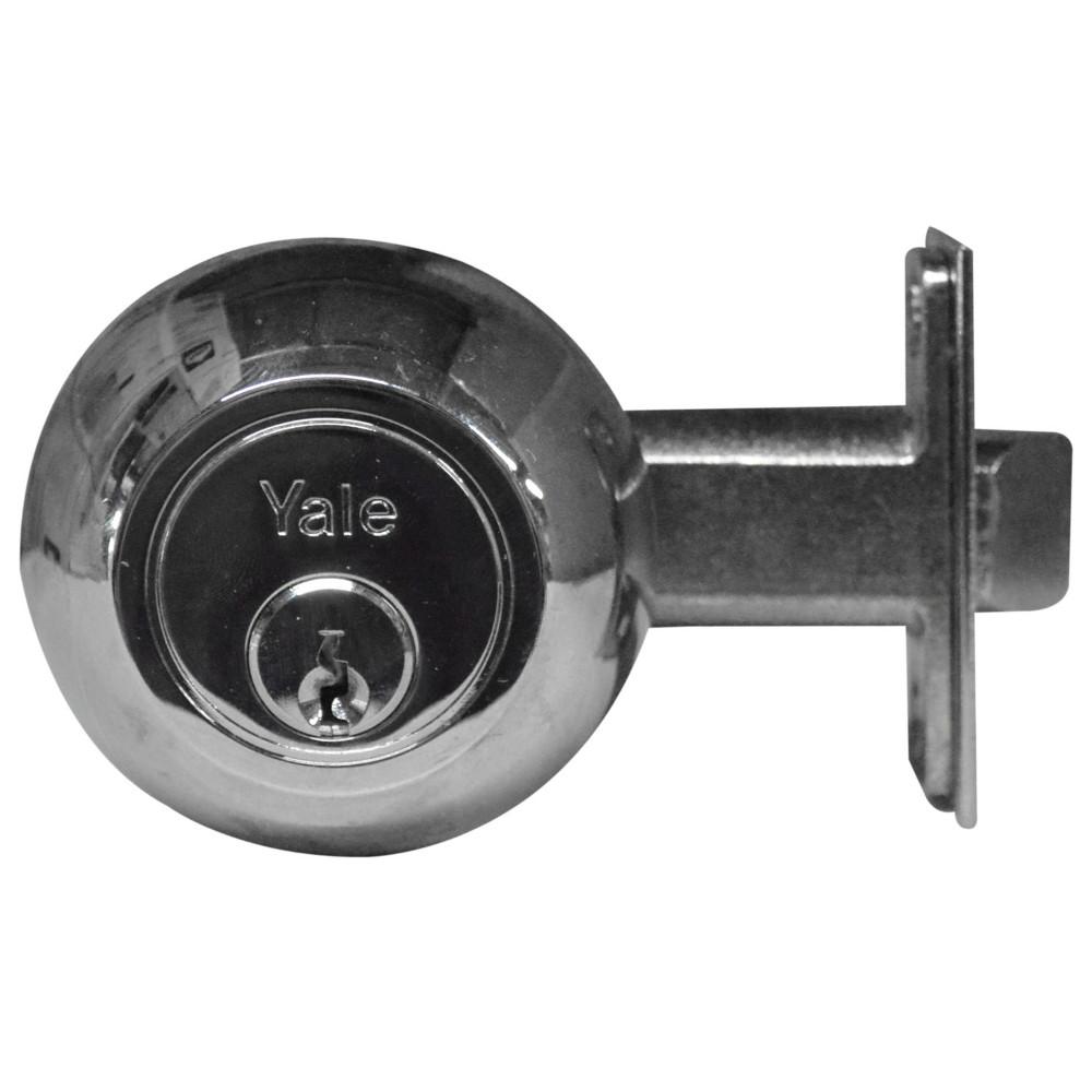 CHAPA CERROJO SEGURIDAD YALE 170 1/4 CROMADA PESTILLO RESBALON LLAVE LLAVE  (4044)