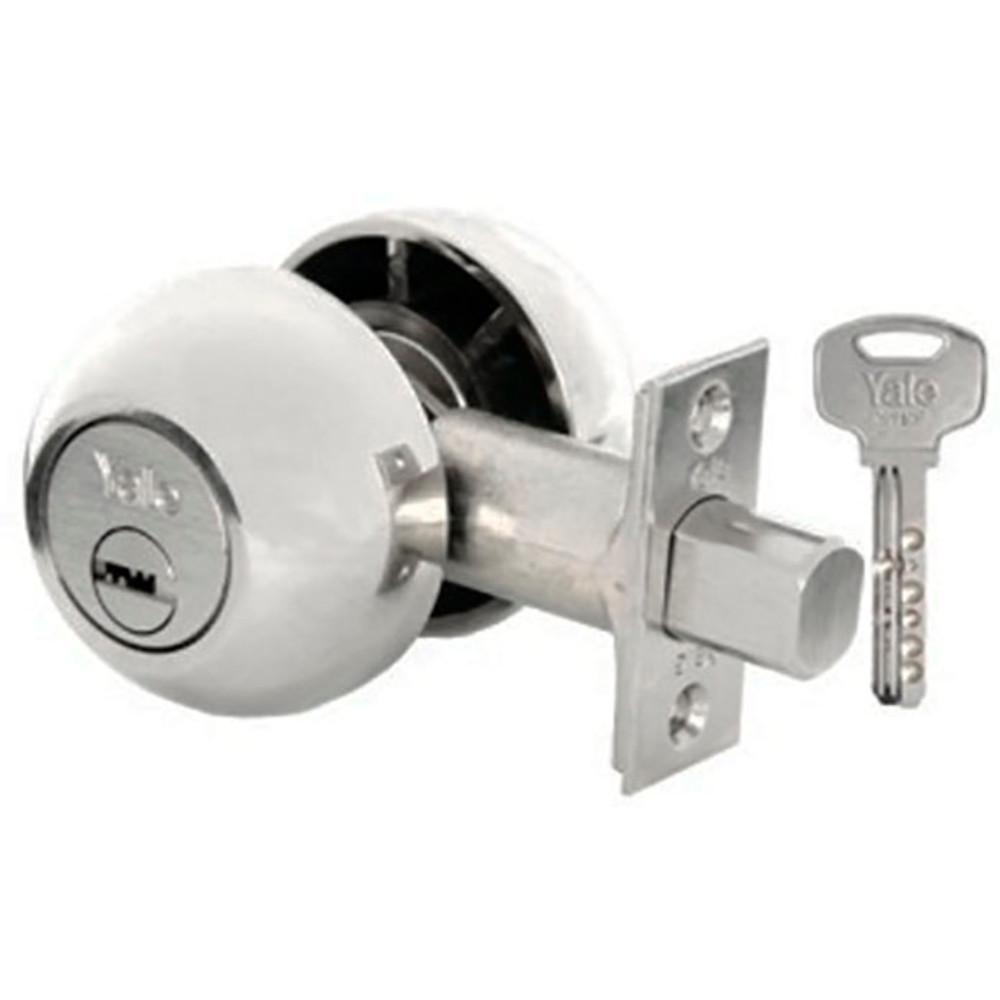 CHAPA CERROJO SEGURIDAD YALE 170 1/4 LLAVE PUNTO CROMADA (4038)