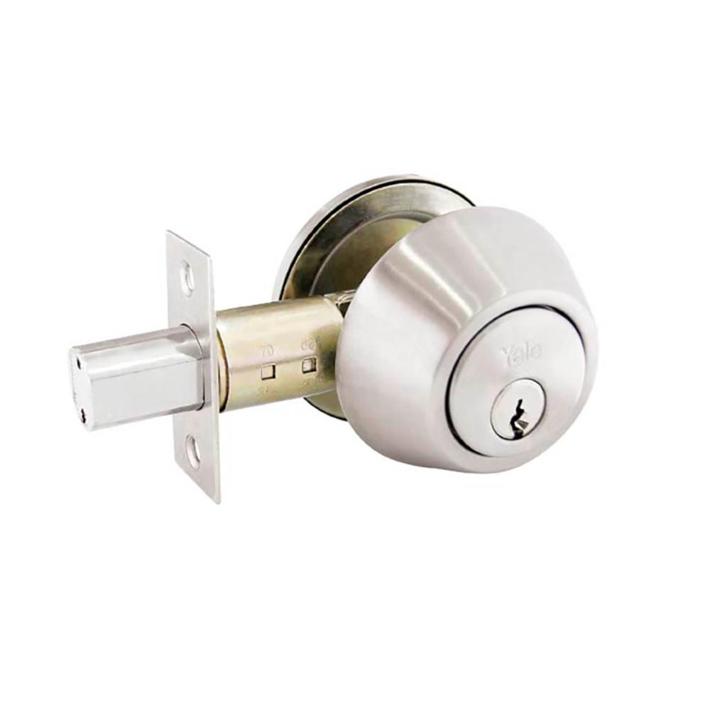 CHAPA CERROJO SEGURIDAD YALE KENT 1/4 CROMADA LLAVE LLAVE  (4100)