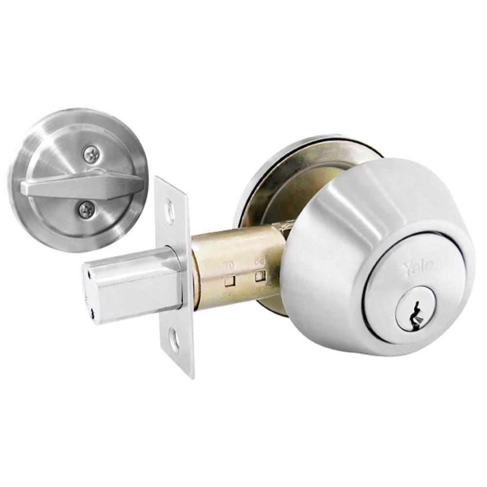 CHAPA CERROJO SEGURIDAD YALE KENT 1/4 CROMADA LLAVE MARIPOSA  (4099)