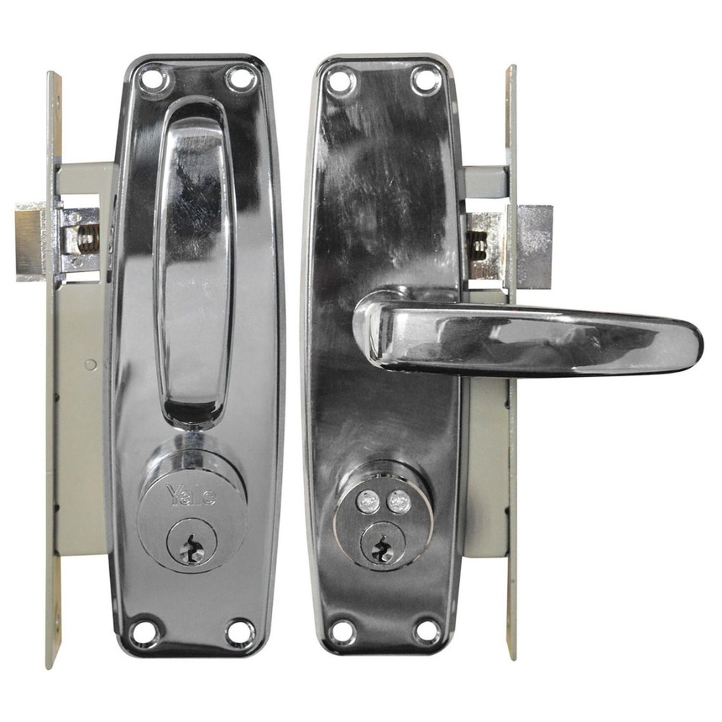 CHAPA DE EMBUTIR CON MANIJA L370 CLASICA CROMO BRILLANTE YALE US26 (4004)