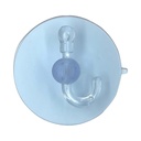 CHUPA ADHESIVA TRANSPARENTE # 6 CON GANCHO PLASTICO PQT X 2 UDUKE