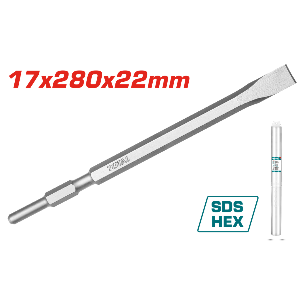 CINCEL PLANO SDS HEXAGONAL 17 X 280 X 22 MM SUPER TOTAL (TAC153172)