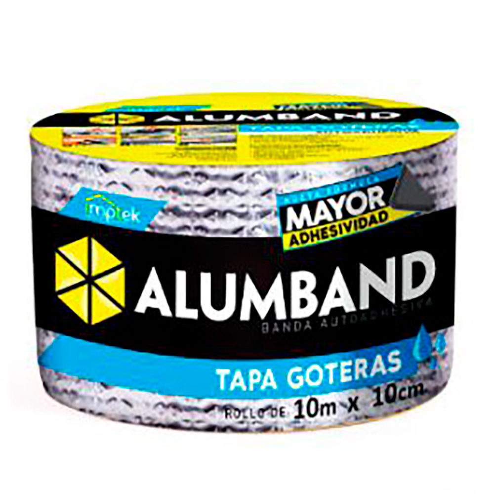 CINTA ASFALTICA TAPA GOTERAS 10 CM X 10 MTS (1.1MM) ALUMBAND (013)