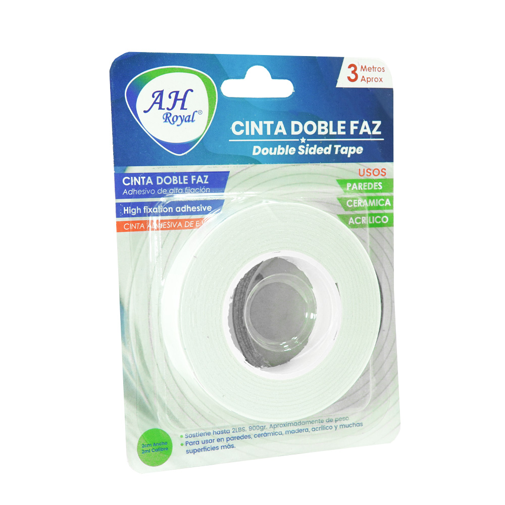 CINTA DOBLE FAZ AHROYAL 18MM X 3 MTS (PAC90055-113)