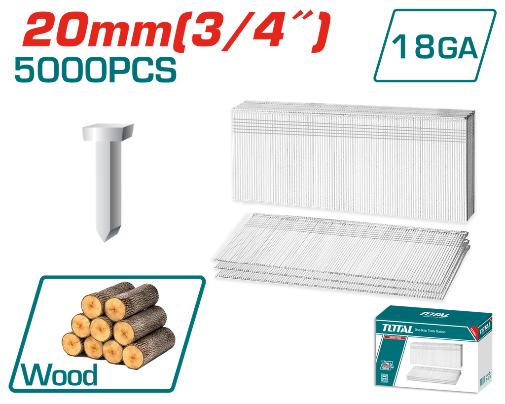 CLAVILLO 20MM PARA GRAPADORA NEUMATICA 5000PZS TOTAL (TAC918201)