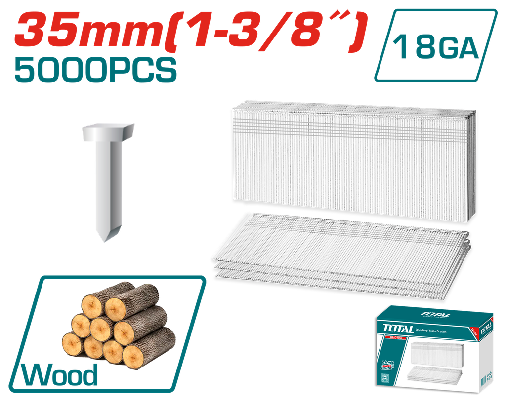 CLAVO 35MM PARA CLAVADORA NEUMATICA 5000 PZS TOTAL (TAC918351)