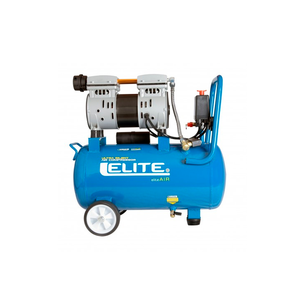 COMPRESOR ELITE 1.0 HP TANQUE 24LTS 125PSI 1800RPM HORIZONTAL LIBRE DE ACEITE Y SILENCIOSO (CA1024S)