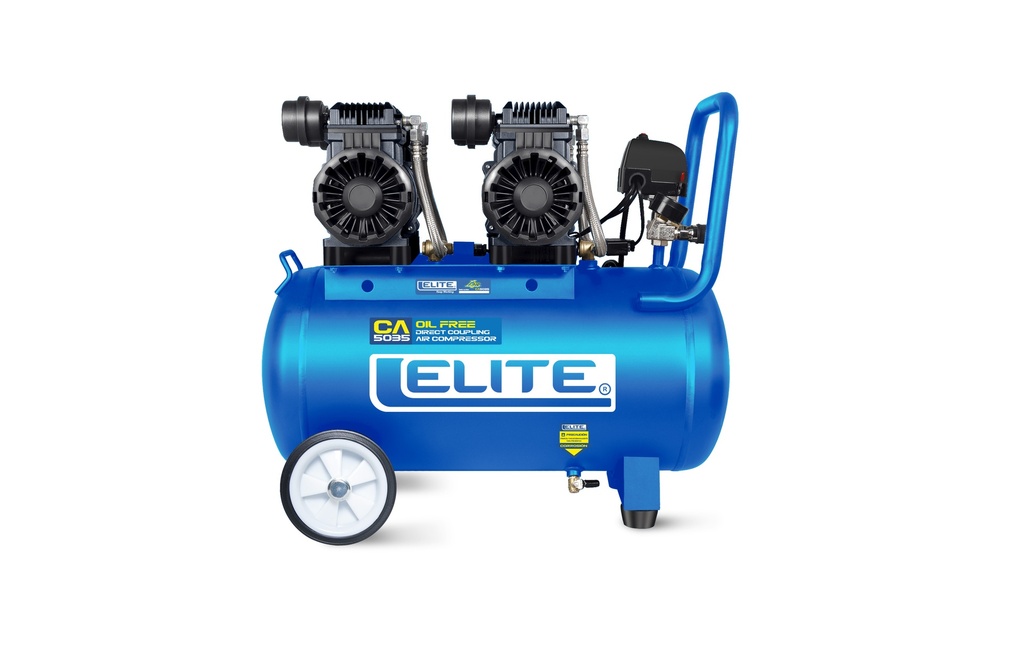 COMPRESOR ELITE 3.5HP TANQUE  50LTS 120PSI EN SERIE LIBRE DE ACEITE (CA5035)