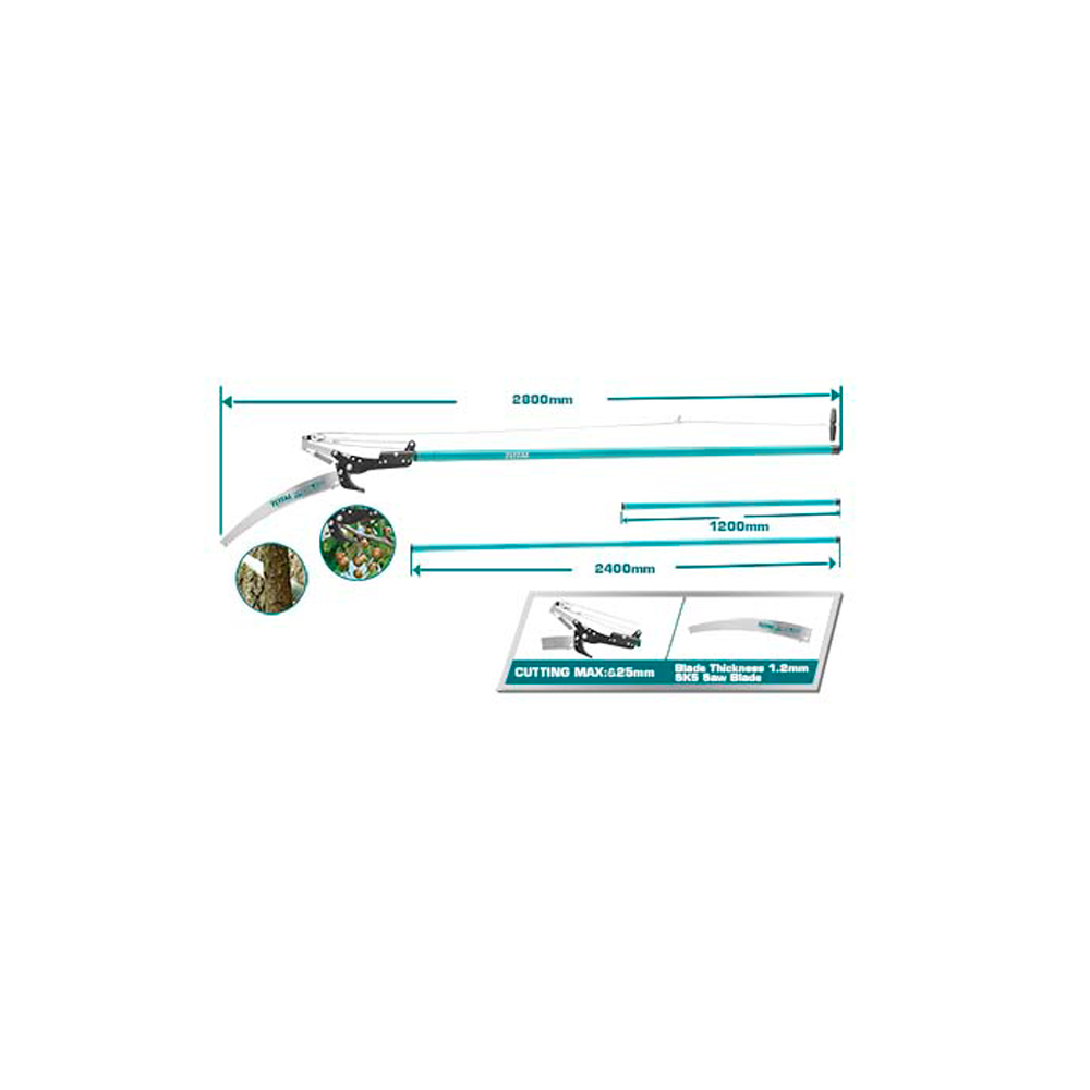 DESJARRETADERA 25 MM INDUSTRIAL CON EXTENSION 2800 MM (PALO) TOTAL (THEPS25281)