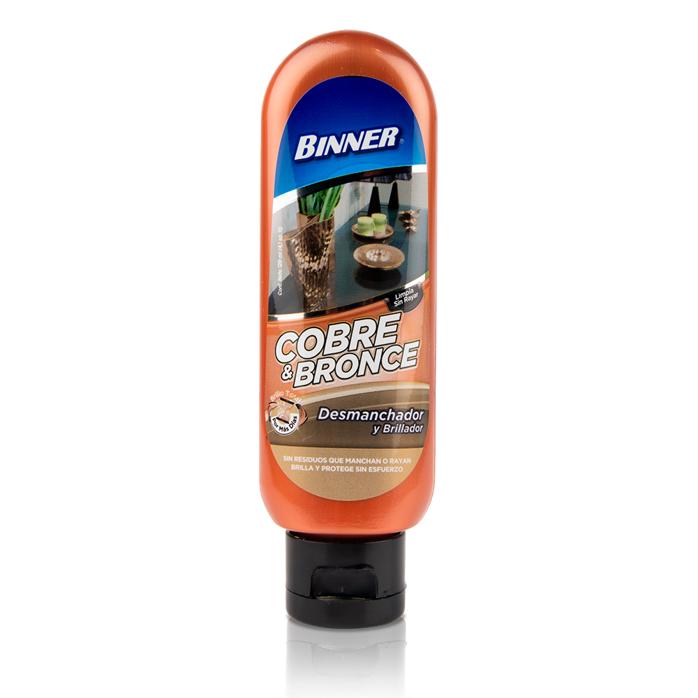 DESMANCHADOR Y BRILLADOR COBRE Y BRONCE 120ML  BINNER