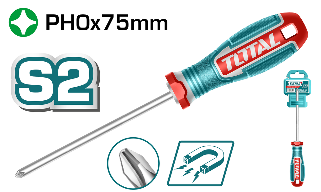 DESTORNILLADOR 1/8X3" (+) PUNTA IMANTADA (TSDPH0075)