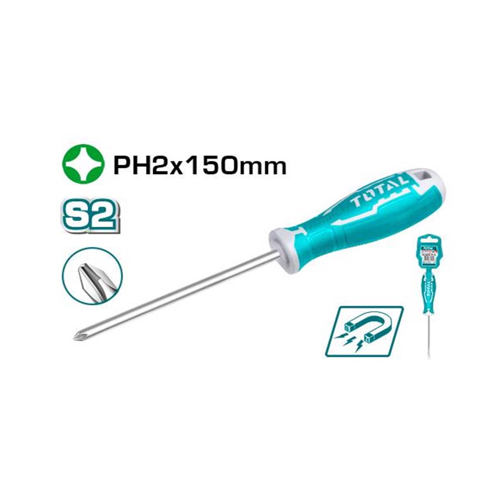 DESTORNILLADOR 2X150MM (+) PUNTA INMANTADA INDUSTRIAL TOTAL (THT26PH2150)