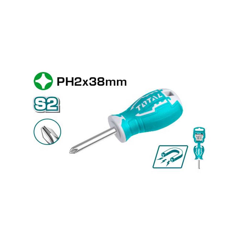 DESTORNILLADOR 2X38MM (PUÑO) (+) PUNTA INMANTADA INDUSTRIAL TOTAL (THT26PH2038)