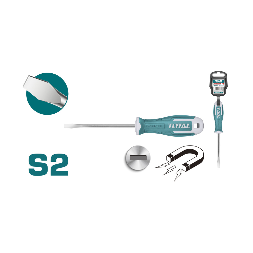 DESTORNILLADOR 55X100MM (-) PUNTA INMANTADA INDUSTRIAL TOTAL (THT265100)