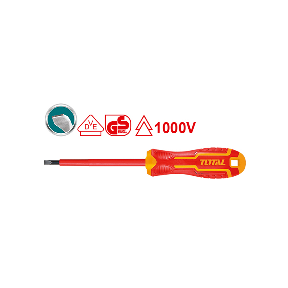 DESTORNILLADOR AISLADO 1000V INDUSTRIAL 5" PALA AMARILLO - ROJO TOTAL (THTIS5125)